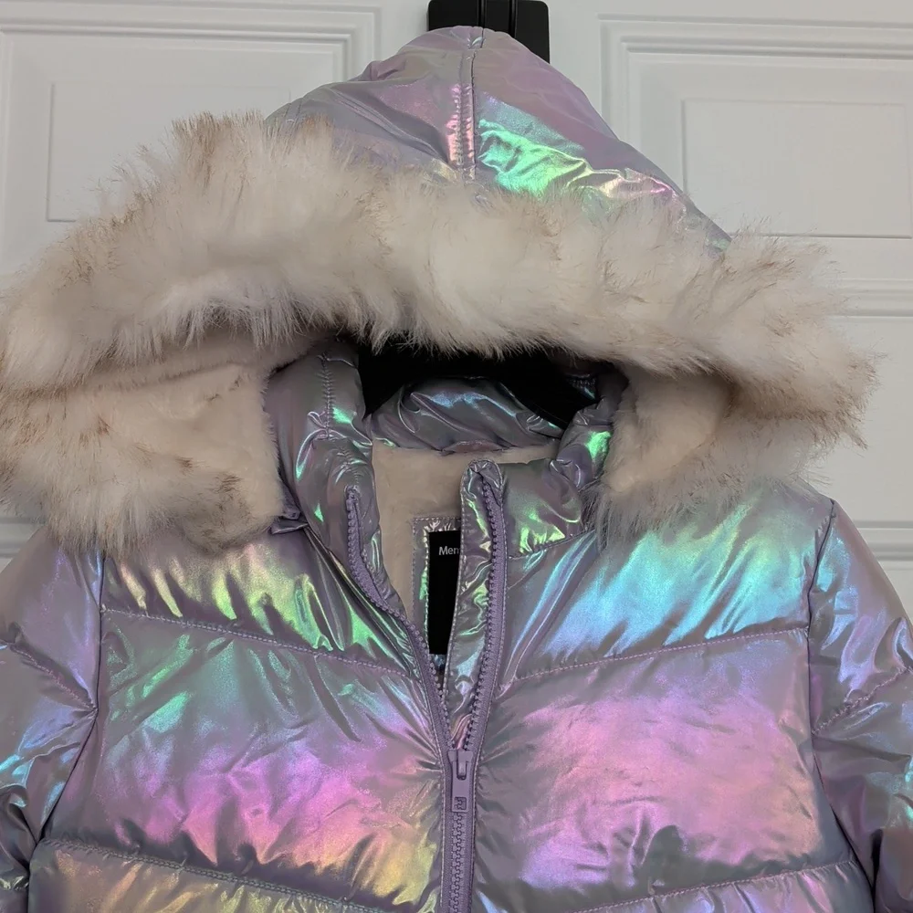 Member's Mark Girls Puffer Jacket Purple Iridescent Size M 7/8